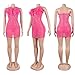 Baczoe Pink Birthday Dress for Women Sexy Feather Sequin Bodycon See Through Backless Party Jumpsuit Outfits (Pink, XS)