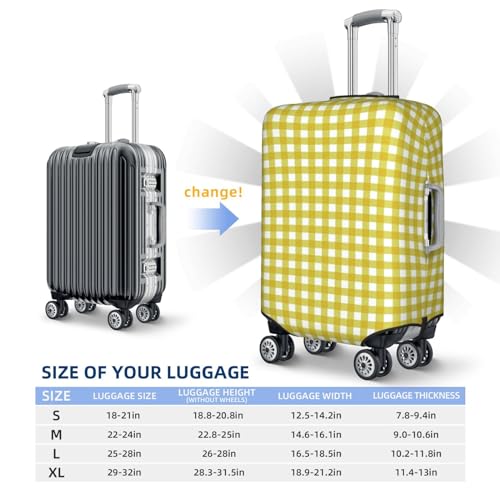 Travel Luggage Cover - Yellow Checkboard Washable Suitcase Covers Protector Fits 18-32 Inch Luggage4