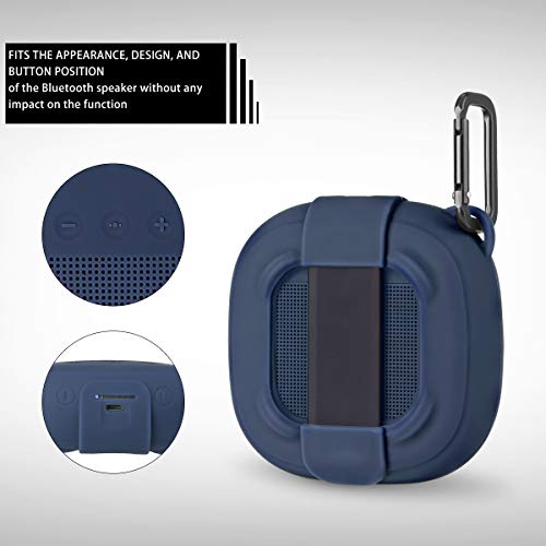 Aotnex Silicone Case For Bose Soundlink Micro Bluetooth Speaker, Super Soft Waterproof Shockproof Cover With Portable Metal Hook Fits Bose Micro Speaker For Secure Outdoor Protection(1 Pack) (Blue) #TOP3