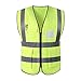 Price comparison product image Hycoprot Hi Vis Viz High Visibility Reflective Safety Vest Workwear Executive Waistcoats Jacket Zip 2 Band Security Mobile Phone 3-D Pocket ID Holder-Yellow (XL)