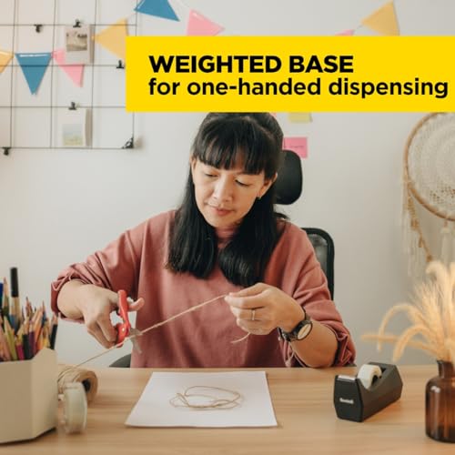 Scotch C-38 Desktop Tape Dispenser, Black, 1-Inch Core, Weighted Non-Skid Base - image 8