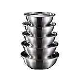 SDVantage Rührschüsseln Obstschalen Salatschüsseln Suppenschalen Kochen Backtöpfe und Schüsseln 316 Edelstahl Serviertabletts mit Deckel 10-teiliges Kochgeschirr