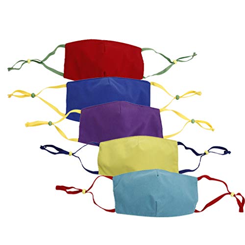 [Ships from USA] 5PCS Adults Face Bandana_Covering_MASK Cloth Solid Color Face Protection For Teachers（Monday to Friday）, Women Men Universal Washable Reusable Mouth Face Fabric For School