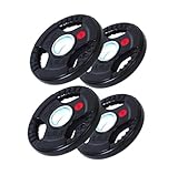 🏋️ SET COMPLETO: Incluye 4 discos olímpicos de 2.5 Kilos, para un total de 10 Kilos. Ideal para complementar tu barra y ajustar el peso con precisión en cada ejercicio. 💪 CALIDAD PROFESIONAL: Fabricados en hierro fundido de alta densidad, ofrecen una gran resistencia y estabilidad durante tus entrenamientos más intensos. 🔇 REVESTIMIENTO DE CAUCHO: El recubrimiento de caucho protege el suelo, reduce el ruido y evita el desgaste, proporcionando una experiencia de entrenamiento más segura y cómoda. ⚙️ COMPATIBILIDAD UNIVERSAL: Aro central metálico con diámetro estándar de 50 mm, compatible con barras olímpicas y la mayoría de equipos de musculación.