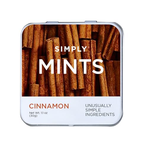 SIMPLY MINTS Natural Cinnamon Breath Mints, 6 Pack (180 Pieces), Made with Real Cinnamon Oil | Aspartame-Free, Sorbitol-Free, Xylitol-Free, Vegan, Kosher, Gluten Free, Non-GMO