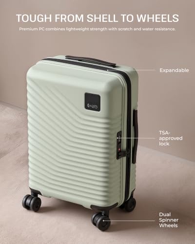 Coolife 3-Piece Carry-On Travel Set, 20-Inch Expandable Suitcase - image 2