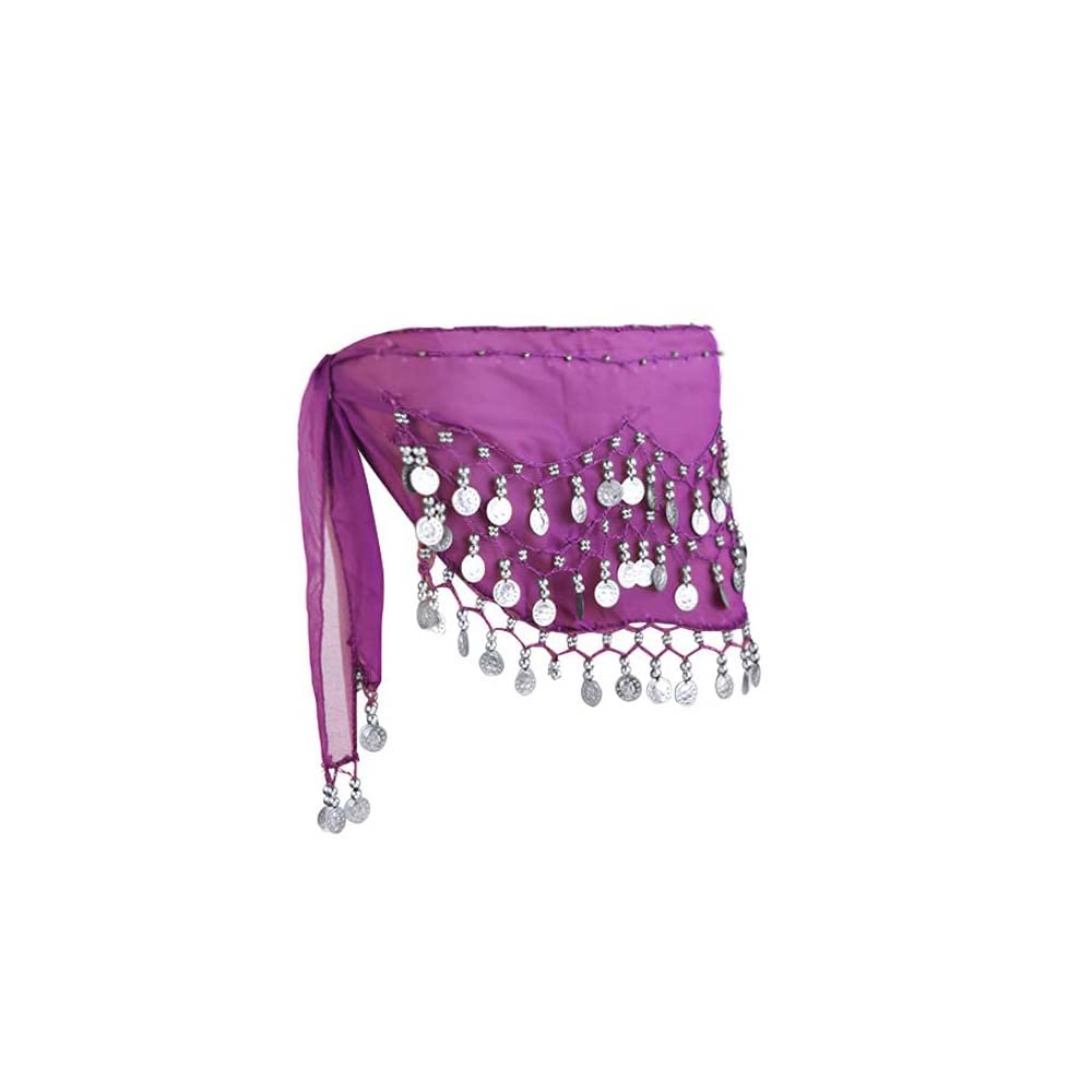 KASTWAVEBelly Dance Skirt Gold Coin Belt KASTWAVE Vogue Style Chiffon Dangling Gold Coins Belly Dance Hip Scarf