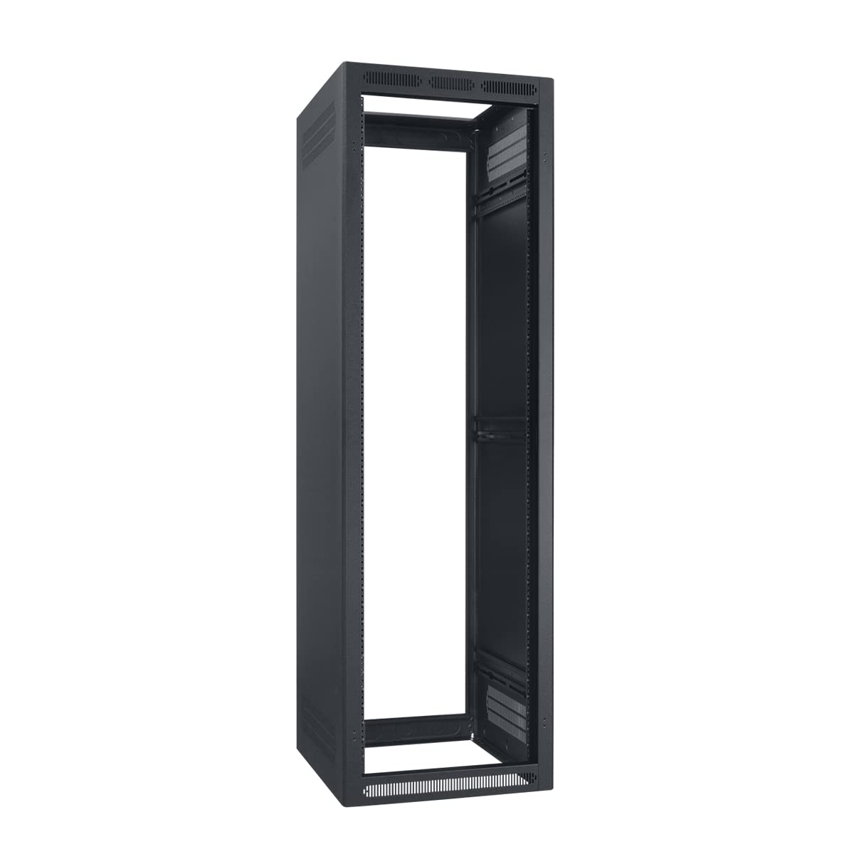 Lowell LER-4022-LRD LER Series 40U x 22 Inches Deep Enclosed AV Rack Without Rear Door; Welded Sides with Vents; Configurable Top with 7U Opening for 19-Inch Panels