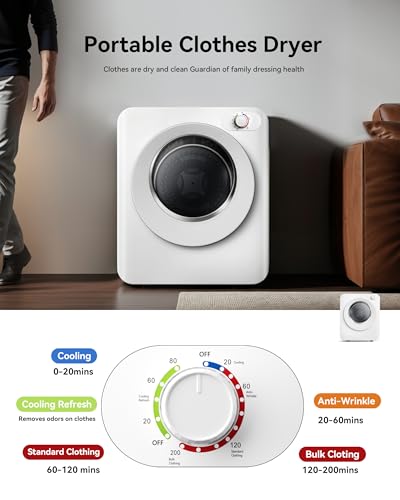 Image of Euhomy 1.5 Cu.Ft Portable Clothes Dryer 850W Compact Laundry Drying Machine