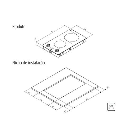 Cooktop Eletrico Domino 2ev 30 Tramontina Preto 220v