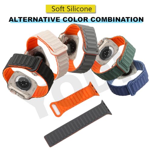 Image of YODI Magnetic Straps Compatible with Apple Watch 38mm 40mm 41mm 42mm 44mm 45mm 49mm, Silicone Watch Strap Band for iWatch Ultra /Ultra 2, Series 9 /8 /7 /6 /5 /4 /3 /2 /1 SE