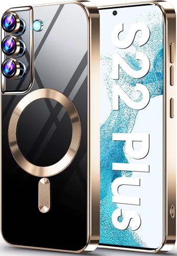 Funda para Samsung S22+ Plus delgada de TPU transparente compatible con cargador magnético