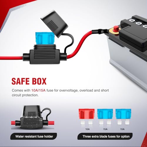 Image of Nilight Off Road LED Light Bar Wiring Harness Kit 12 V 5 Pin Rocker Switch | Laser On /Off Power Relay & Blade Fuse Nylon for 16 AWG 2 Leads on Cars Jeep Boat Trucks