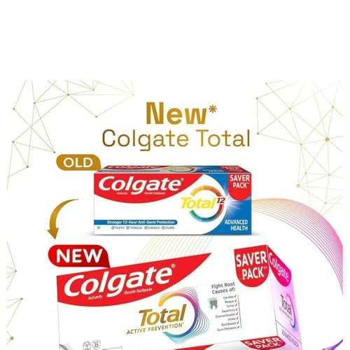 Image of Colgate Total 280 gm (2 x 140gm) Advanced Health Anti-Germ Toothpaste, Tooth Paste with 24-Hour Anti-Germ Prevention, Whole Mouth Health