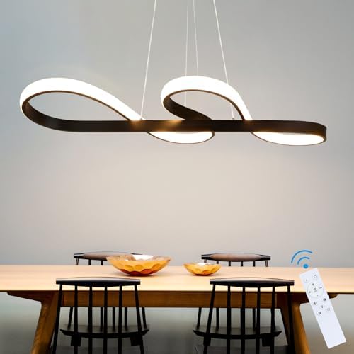 ZMH LED Ceiling Pendant Light 47W Music-Design Hanging Light Silicone and Metal Dimmable use Remote Control for Dining Room Restaurant Living Room Bedroom Study Room