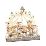 Portal de Belén/Nacimiento con Figuras originales, perfectas para colocar en su hogar y darle un toque más Navideño. Tiene purpurina, además de un estilo Moderno. Hay dos modelos a elegir:(A) y (B).