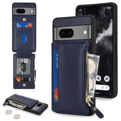 Image of Cavor for Google Pixel 7 Case Wallet with Card Holder, Blue