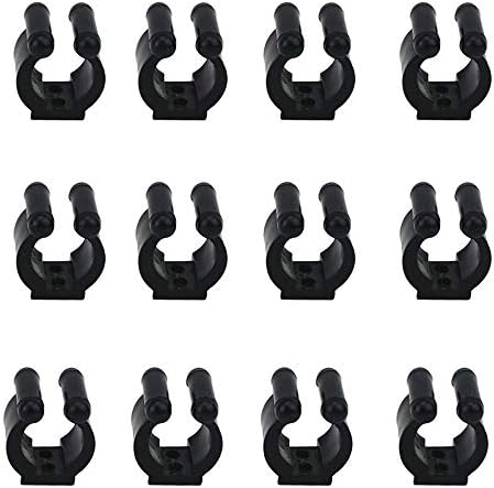 JKJF Billiards Snooker Cue Locating Clip Holder Fishing Pole Rod Holder Clips for Pool Cue Racks Fishing Rod Storage Rack Black 12 Pcs