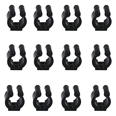 JKJF Billiards Snooker Cue Locating Clip Holder Fishing Pole Rod Holder Clips for Pool Cue Racks Fishing Rod Storage Rack Black 12 Pcs Cover