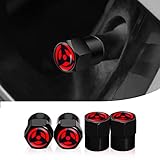 Anime Tire Valve Caps Car Valve Stem Caps 4Pcs Car Tire Caps for Cars, SUVs, Bike, Trucks and Motorcycles for Anime Car Accessories (Fit Itachi Black)
