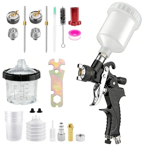 Mini HVLP Air Spray Gun with Nozzles and Cups