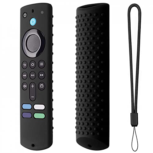 Preisvergleich Produktbild Fernbedienungshülle Kompatibel mit Fire TV Stick (3rd Gen) (2021) Fernbedienung Rutschfeste Silikonhülle mit Handgelenkschlaufe Fernbedienungs Silikonhülle mit Umhängeband MuSheng