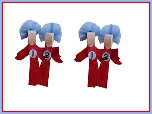 2pc Set Dr. Suess Thing One & Thing Two Hair Bow Clips