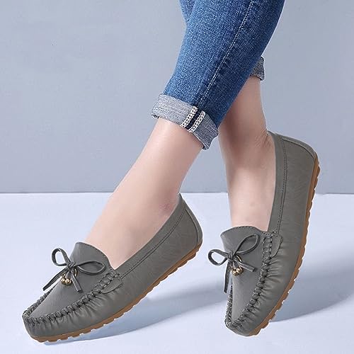 Image of CatBird Women's Slip-On Loafers | Cushioned Comfort Flats with Bow & Metal Detail | Lightweight Office & Casual Shoes | Anti-Slip Sole