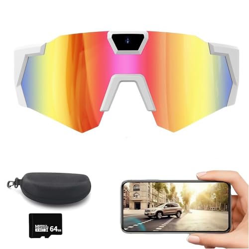 WANWEN Smart Glasses Camera, Gafas con Cámara 4K, Adecuadas para Hombres y Mujeres, Fotografía y Grabación de Vídeo HD 1080P, Deportes al Aire Libre (Colorful A)