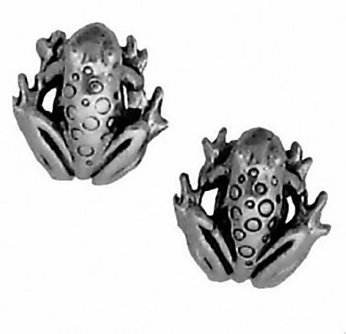 Corinna-Maria 925 Sterling Silver Frog Earrings Studs Tiny Mini Stainless Steel Posts and Backs