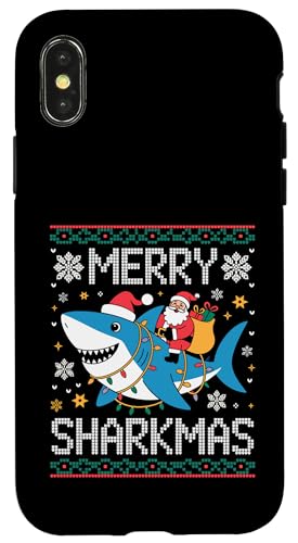 Merry Sharkmas AO[Z[^[ T^ CfBO V[N Cgt X}zP[X iPhone X/XS p