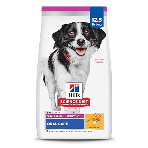Hill's Science Diet Adult 1-6 Oral Care Small & Mini Dry Dog Food, Chicken & Barley, 12.5 lb. Bag