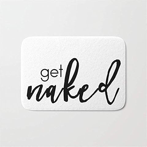 KCOUU get naked (black) Door Bath Mat 23.6" x 15.7" Cover