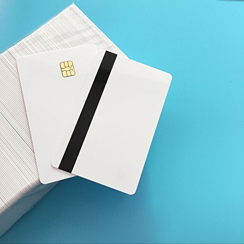 JEERUI PVC Cards, 200PCS/Lot Customizable 2 in 1, SLE4442 With 2 Track 8.4mm, Magnetic Stripe Smart Chip, Blank Card Printable