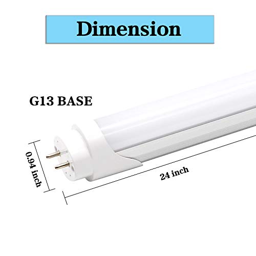 image for Probelie T8 T10 T12 2ft LED Light Tube - 8W 24 Inch Led Fluorescent Tu