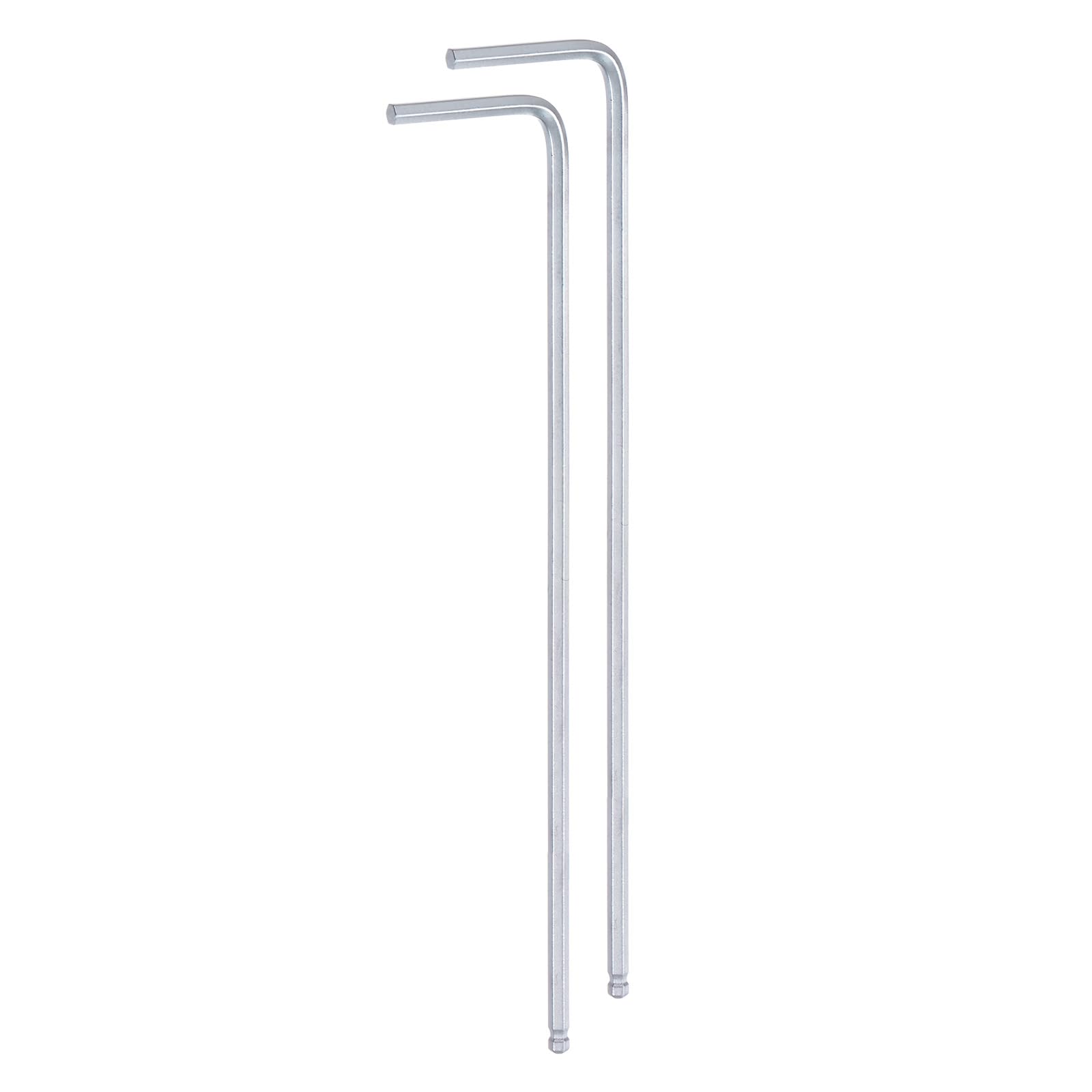 QUARKZMAN 2Pcs Clé Hexagonale à Rotule de 2 mm, en Forme de L, Bras Extra Long, Clés Métriques, Outil de Réparation en Acier au Chrome Vanadium pour les Réparations à Domicile, Ton Argent