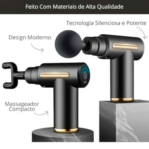 Massageador Elétrico Pistola Massageadora Elétrica Profissional para Massagem Corporal Muscular Reca