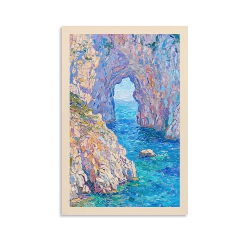 TSIDDKA Capri Island Blue Grotto Impressionist Art Living Bed Room Decor Modern Aesthetic Wall Art Posters Gift For Friend Unframe-style 08x12inch(20x30cm)
