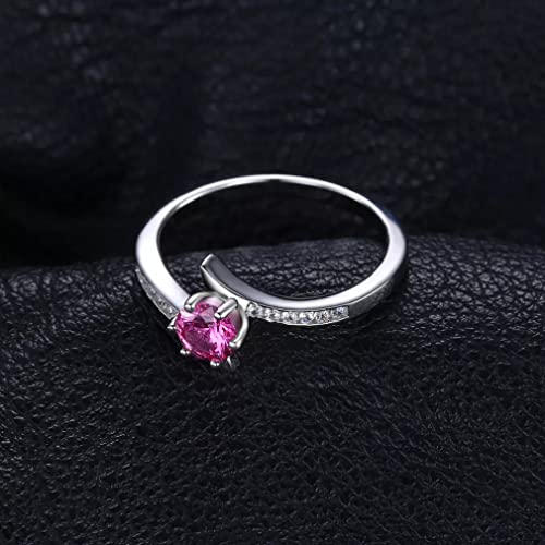 Pink sapphire 925 sterling silver solitaire bague mariage haut éclat - 4