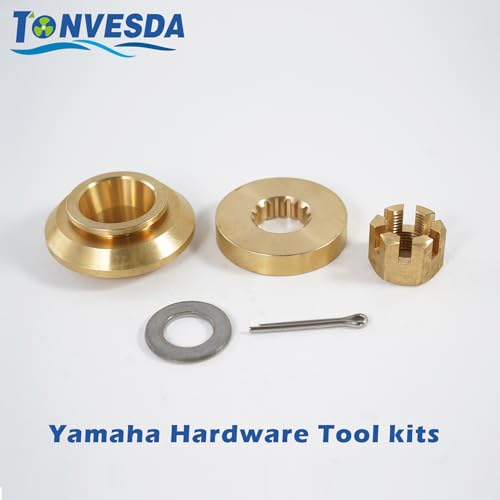 Image of Upgrade Outboard Propeller Installation Hardware Tools Kit Fits Yamaha 150-300HP, Includes Thrust Washer, Spacer, Washer, Nut and Cotter Pin