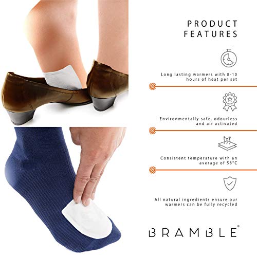 BRAMBLE - 40 pairs of air-activated foot warmers, one size fits all 13 cm - lasts up to 10 hours - Image 6