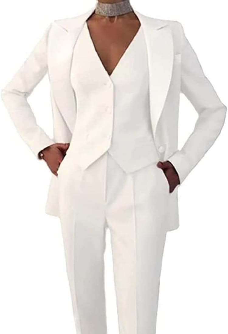 Leader Beauty Women's 3-Piece Office Lady Blazer Vest Pants Business Suit - Casual Professional