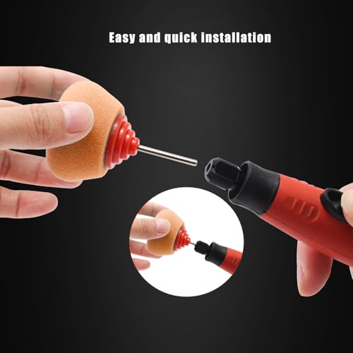 Image of SPTA Orange Heavy Cut Drum Pad with 1 /8 inch Shank, 5Pcs Orange Flexible Shaft Drum Mini Polishing Pad Set,Car Detailing Pads for Small Area for Flexible Shaft & Drill Attachment -PT111-5
