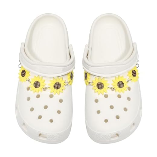 Yookuli 2Pcs Sunflower PVC Shoe Chains for Women, Shoe Charms for Clog Sandals, DIY Rubber Shoe Decoration Charms for Girls, Party Favor