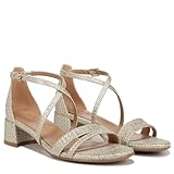 Naturalizer Womens June Strappy Low Block Heel Dress Sandal Cremosa Taupe Leather 12 W