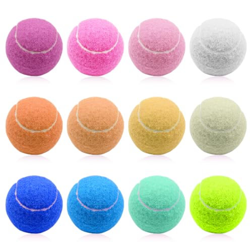 Halorin 12 Stück Hundespielzeug Tennisbälle, Softbälle Tennisball Hund, Kleine Hunde Spielzeug für konstante Sprungkraft, langlebig, Ideal für Training, Freizeit & Hunde, Farbe zufällig