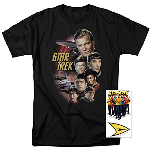 Star Trek Crew Classic Tv Show T Shirt & Stickers (Xx-Large) Black #TOP1
