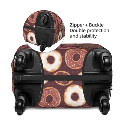 White Pink Brown Donut Luggage Cover Protector Anti-Scratch Washable Fits 18-32 Inch Luggage-Medium4