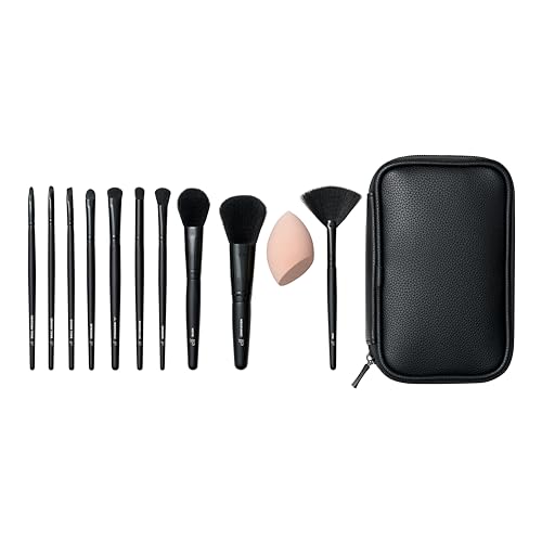 e.l.f. Full Face & Eye Make-up Brush Set with Travel Case, 11 Face & Eye Brushes for Creating a Full Face Make-up Look, Vegan & Cruelty-Free