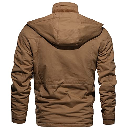 Men's Winter Coats Thick Thermal Fleece Lined Military Cargo Jacket Army Bomber Jacket3